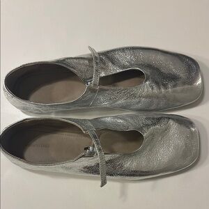 Massimo Dutti Silver Maryjane Shoes